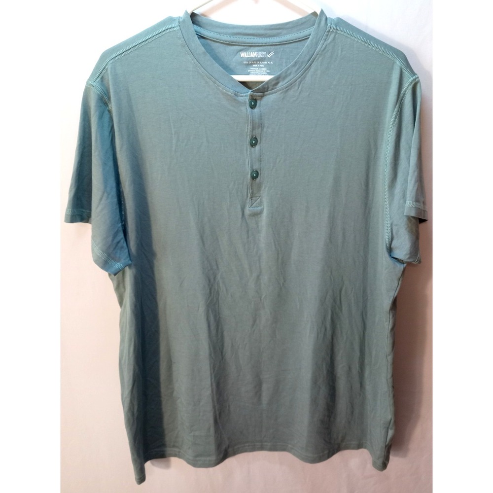 Men's William Rast Henley Short Sleeve‎ Shirt, XL, Sage Green